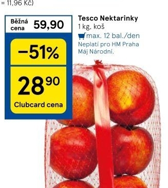 Nektarinky Tesco