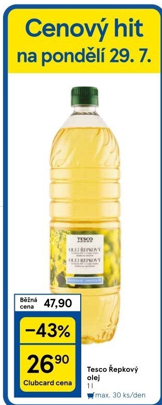 Řepkový olej Tesco