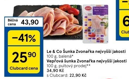 Šunka Zvonařka nejvyšší jakosti LE&amp