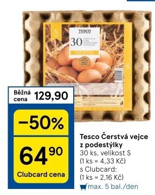 Vejce z podestýlky S Tesco