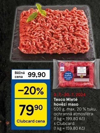 Hovězí mleté maso Tesco