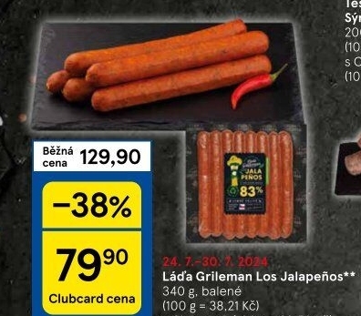 Klobásy Los Jalapeňos Láďa Grileman Kostelecké uzeniny