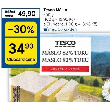 Máslo Tesco
