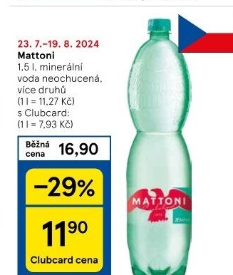 Přírodní voda Mattoni