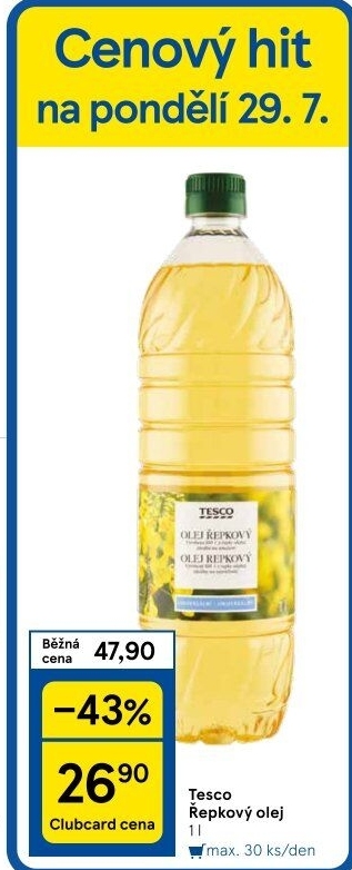 Řepkový olej Tesco