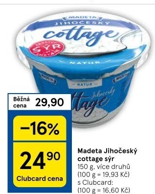 Sýr Cottage Jihočeský Madeta
