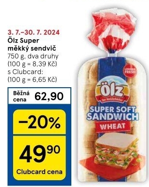 Toustový chléb Sandwich Soft Ölz