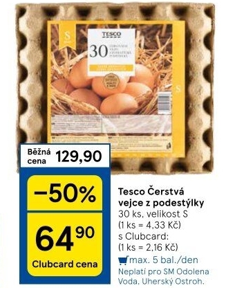 Vejce z podestýlky S Tesco