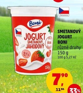 Jogurt smetanový ochucený Boni