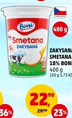 Smetana zakysaná Boni 18%