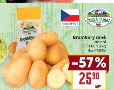 Brambory konzumní rané Česká farma