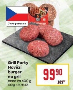 Hovězí burger Grill Party