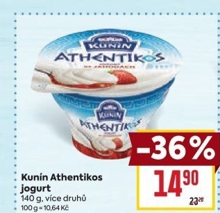 Jogurt ochucený řeckého typu Athentikos Mlékárna Kunín