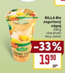 Jogurtový nápoj Bio Billa
