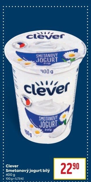 Bílý jogurt smetanový Clever