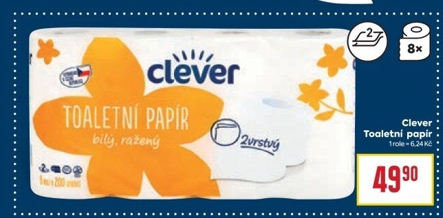 Toaletní papír 2vrstvý Clever
