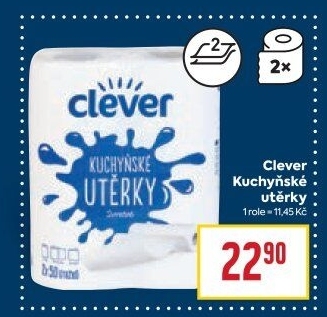 Utěrky kuchyňské 2vrstvé Clever
