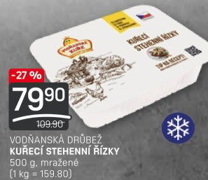 Řízky kuřecí stehenní mražené Vodňanské kuře