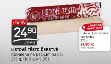 Těsto listové rozválené Lef