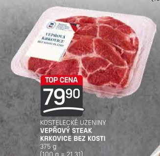 Vepřová krkovice steak bez kosti Kostelecké uzeniny