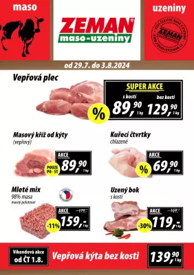 akční leták ZEMAN maso - uzeniny 29.7.2024-3.8.2024