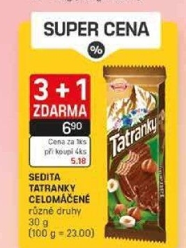 Celomáčené Tatranky Sedita