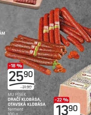 Dračí klobása Maso uzeniny Písek