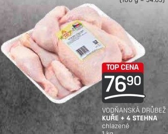 Kuře + 4 kuřecí stehna Vodňanské kuře