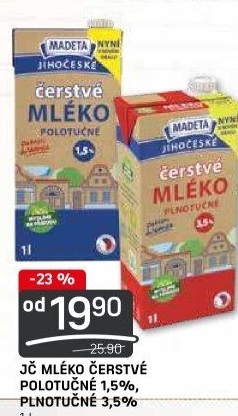 Mléko čerstvé Jihočeské Madeta