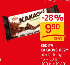 Oplatky kakaové řezy Sedita