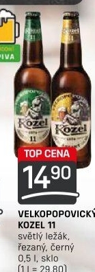 Pivo světlý ležák 11° Medium Velkopopovický Kozel