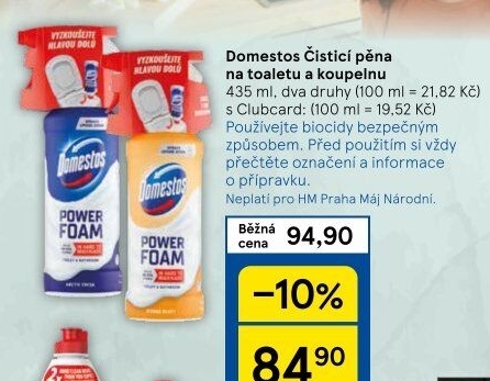 Čistící pěna na toaletu a koupelnu Domestos