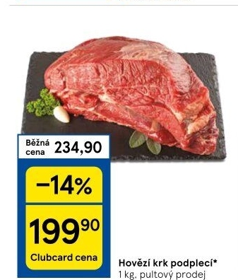Hovězí přední bez kosti - krk podplečí