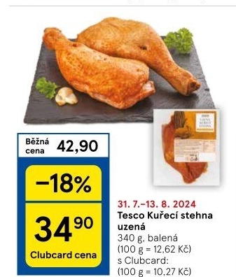 Kuřecí stehna uzená Tesco