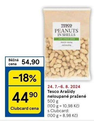 Neloupané arašídy Tesco