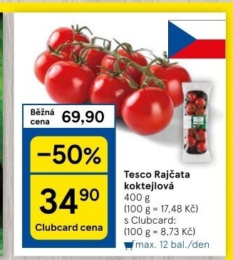 Rajčata koktejlová Tesco