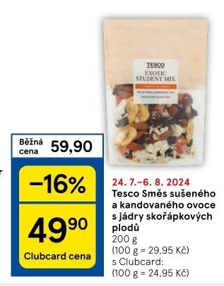 Směs sušeného ovoce a ořechů Tesco