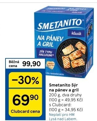 Sýr Smetanito na gril Želetava