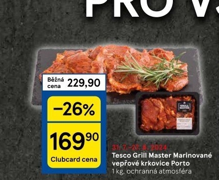 Vepřová krkovice marinovaná bez kosti Porto Grill Master Tesco