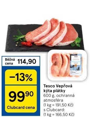 Vepřová kýta bez kosti Tesco