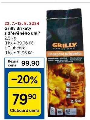 Brikety dřevěné Grilly