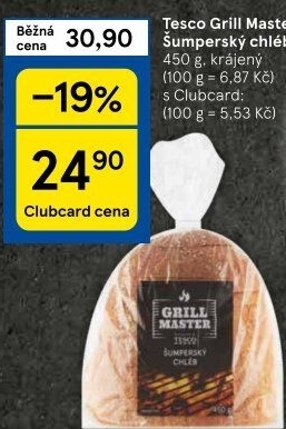 Chléb Šumperský Grill Master Tesco