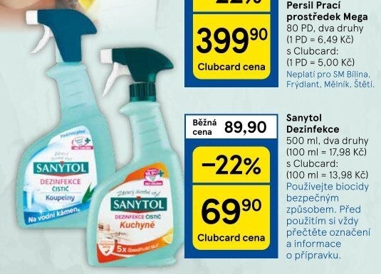 Dezinfekční čističe Sanytol