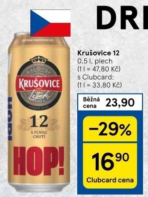 Pivo světlý ležák Královský 12° Krušovice