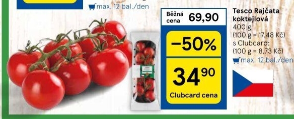Rajčata koktejlová Tesco