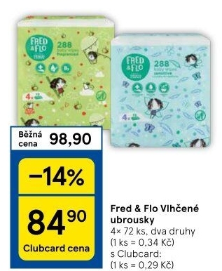 Vlhčené ubrousky Fred&amp