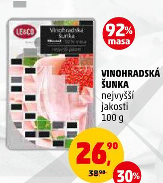 Šunka vinohradská nejvyšší jakosti LE&amp