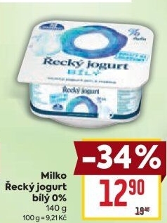 Bílý jogurt řecký 0% Milko