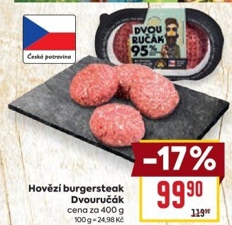 Hovězí burger dvouručák Láďa Grileman Kostelecké uzeniny
