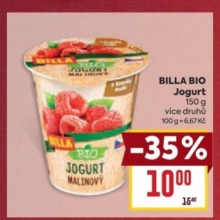 Jogurt ochucený Bio Billa